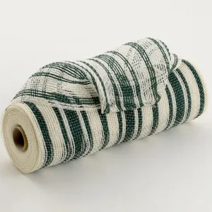 10" Fabric Ticking Stripe Mesh: Hunter & Cream