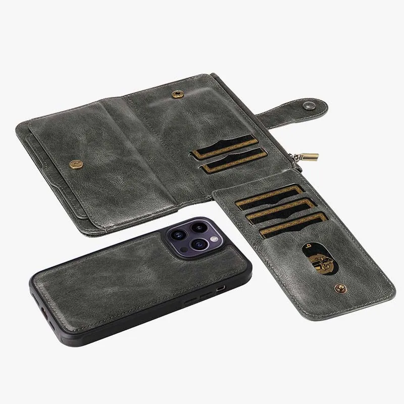 2 In 1 Phone Case For Iphone Multiple Slot Wallet