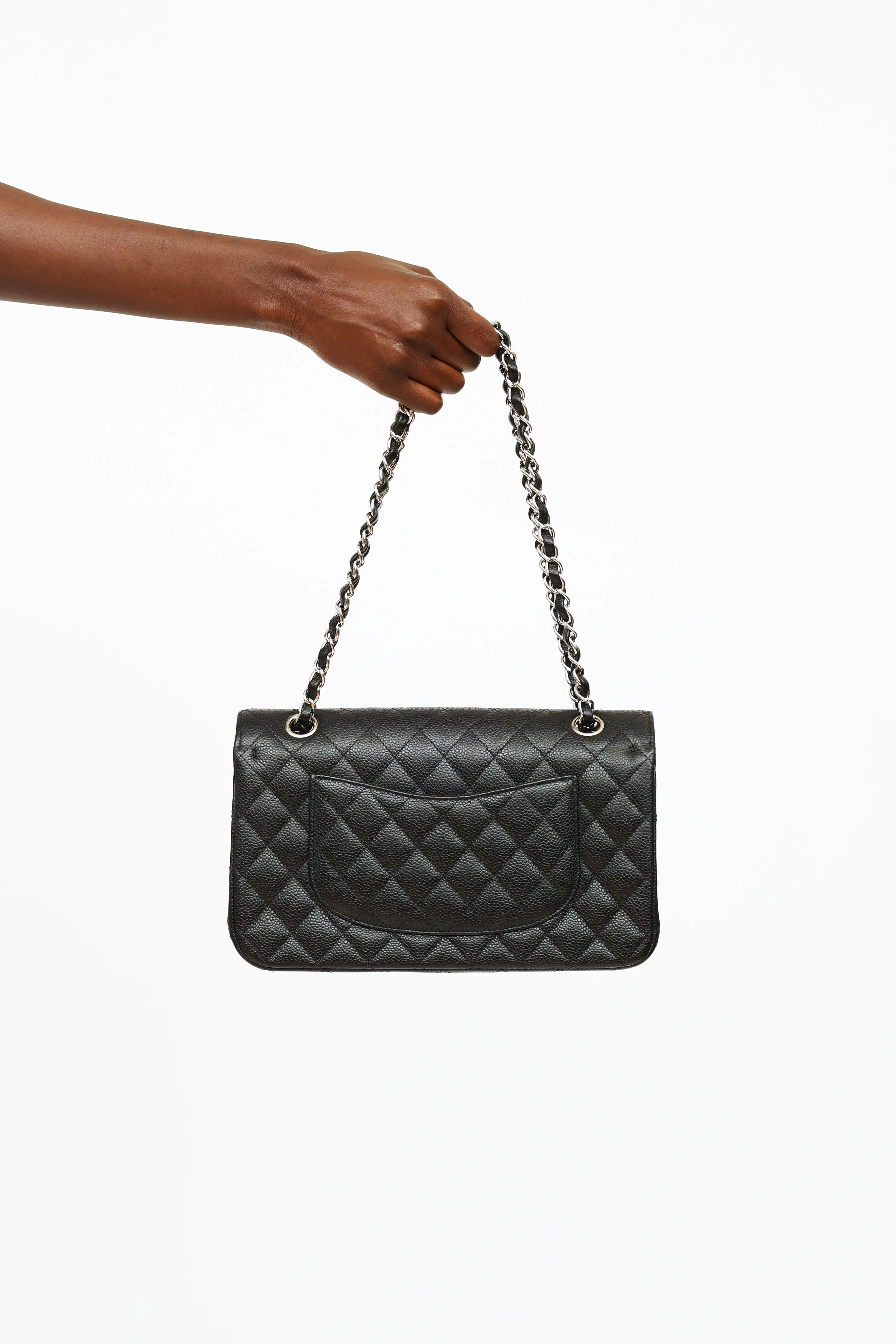 2019 Black Quilted Medium Double Flap Shoulder Bag
