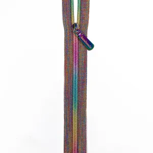 #5 Nylon Zipper Tape - Metallic Rainbow