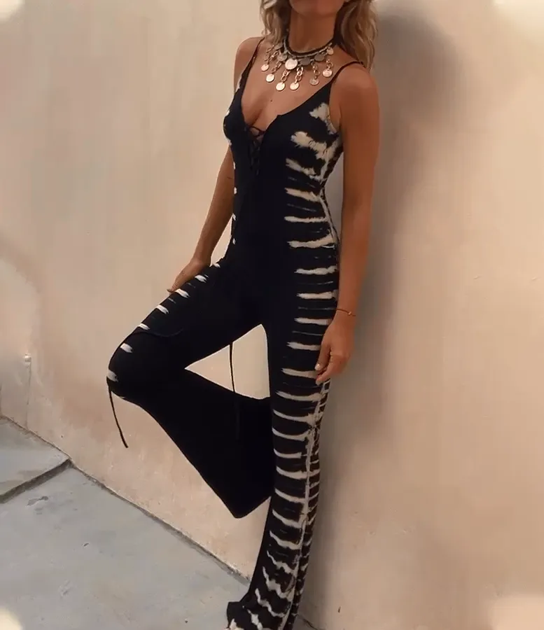 Boho Music Festival Printing Hot Jumpsuit