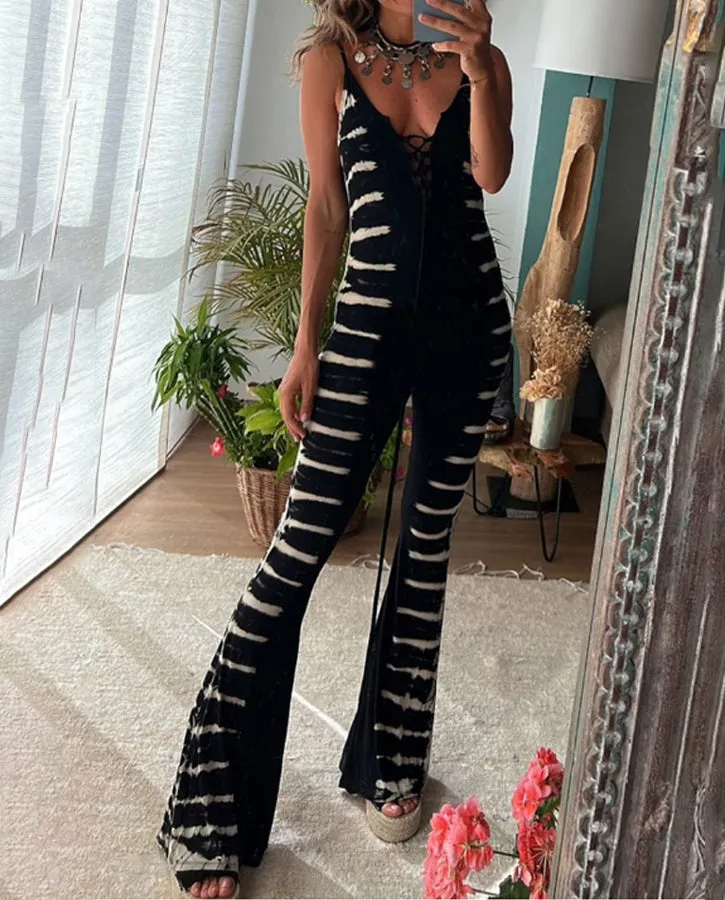 Boho Music Festival Printing Hot Jumpsuit