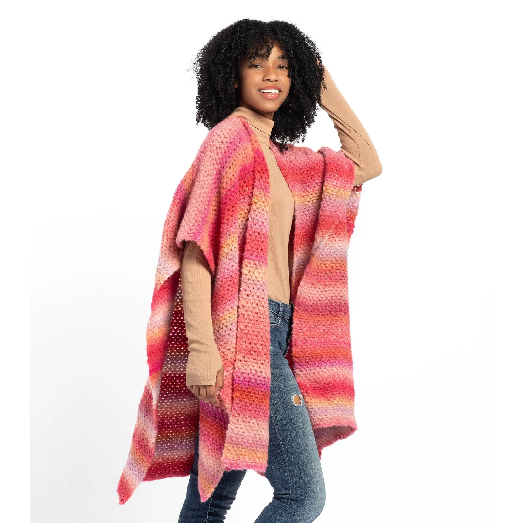 Caron Crochet Caught in a Haze Ruana