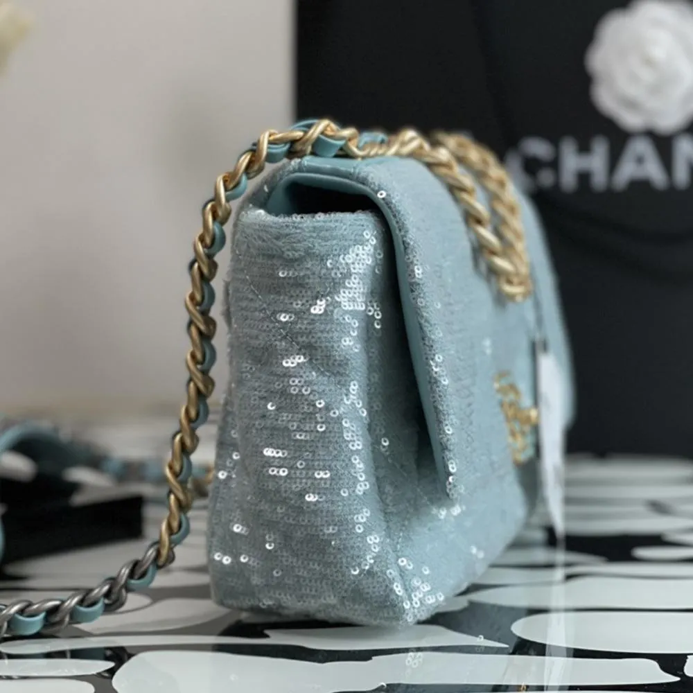 Chanel 19 Flap Bag aqua blue