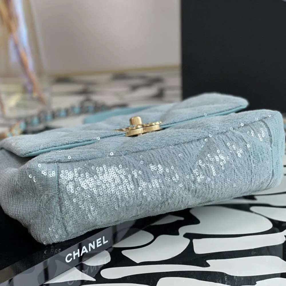 Chanel 19 Flap Bag aqua blue