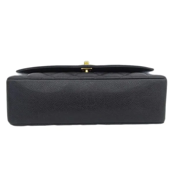 CHANEL Around 1992 Made Caviar Skin Diana Flap Chain Bag 25Cm Black