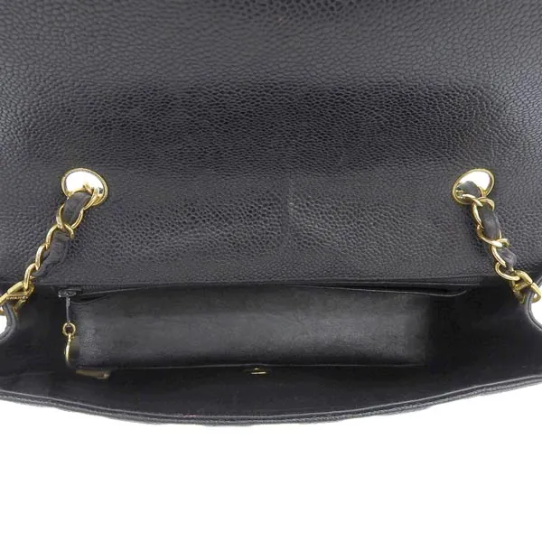 CHANEL Around 1992 Made Caviar Skin Diana Flap Chain Bag 25Cm Black