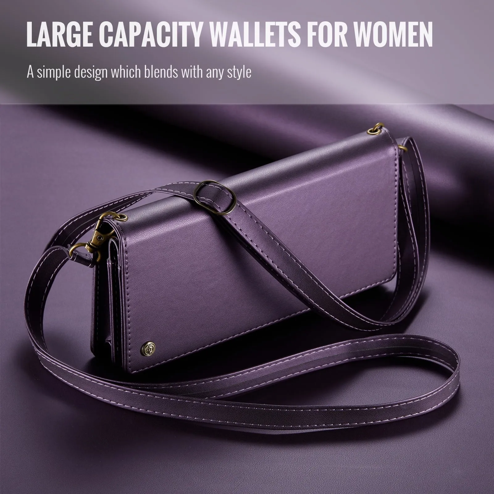 Crossbody Zipper Wallet Cell Phone Purse Phone Bag fit 6.7inch Phone