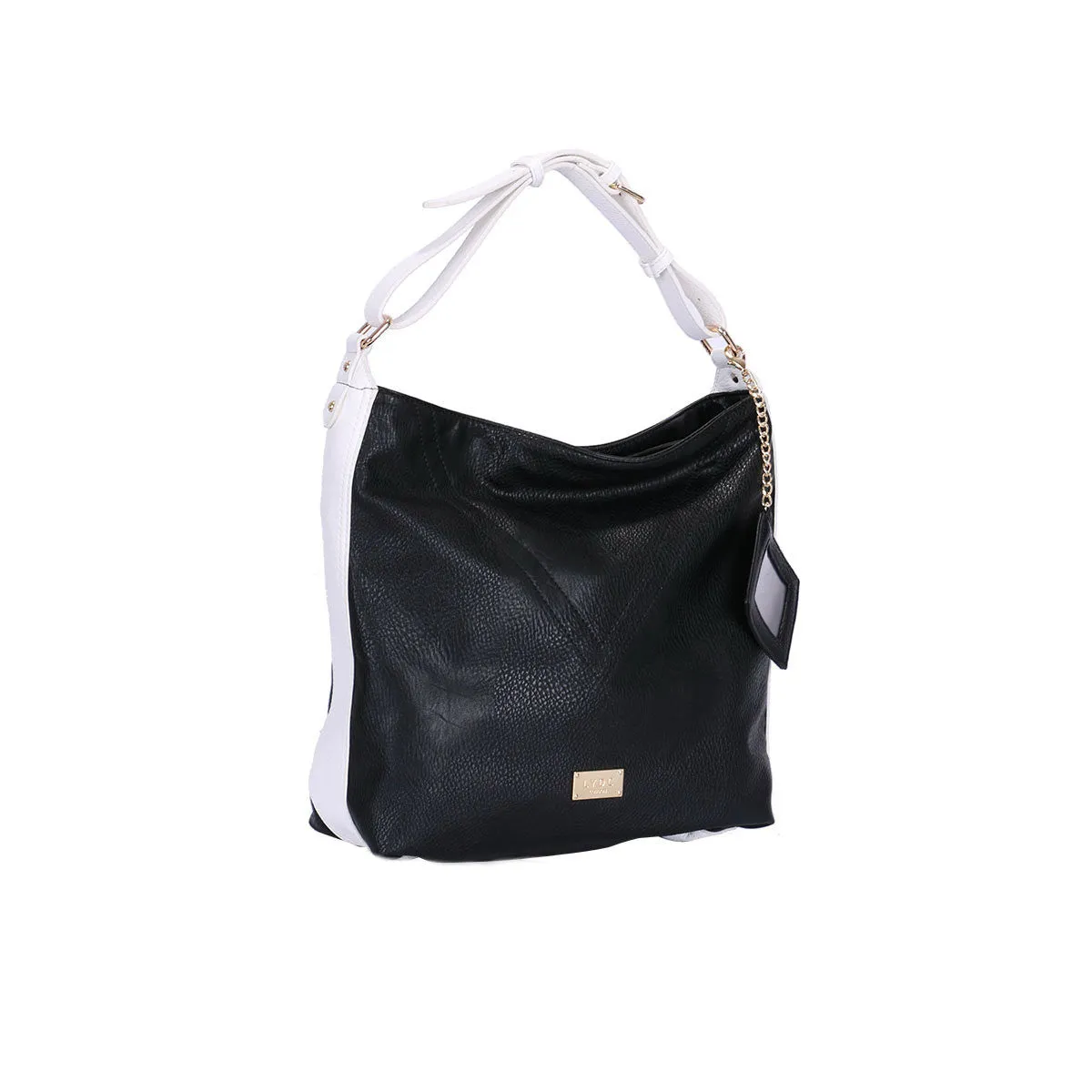 LYDC Soft Dimensions Black Hobo Shoulder Bag