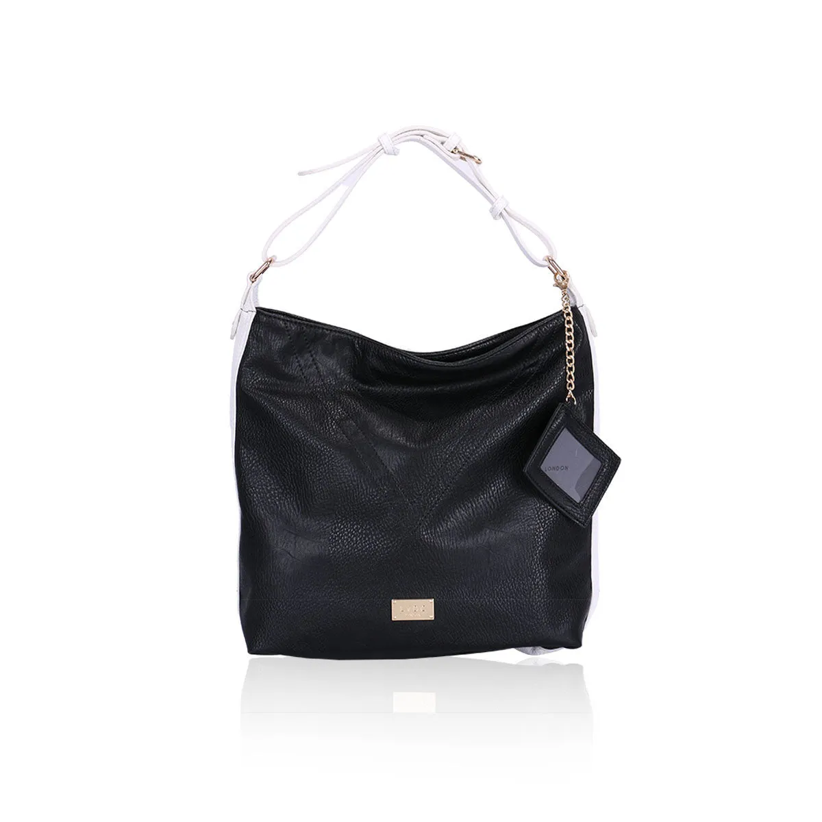 LYDC Soft Dimensions Black Hobo Shoulder Bag