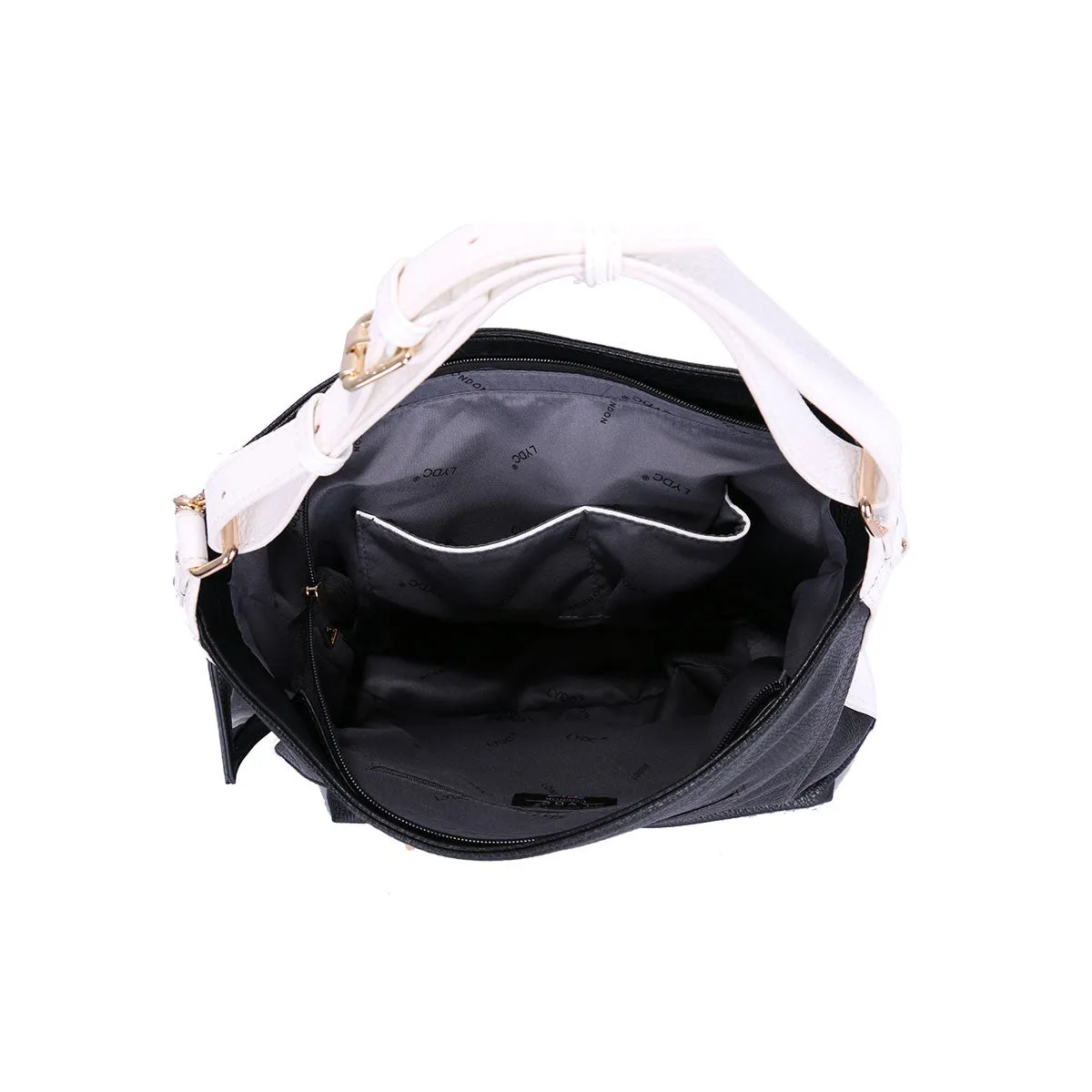 LYDC Soft Dimensions Black Hobo Shoulder Bag