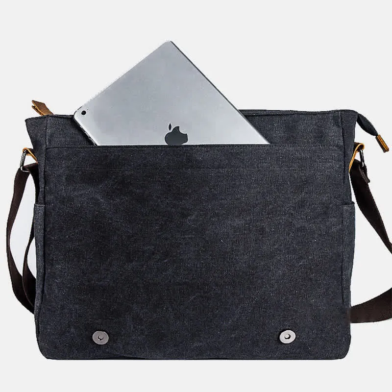 Men's Canvas Messenger Bag Retro Shoulder Crossbody Backpack Bags Purse