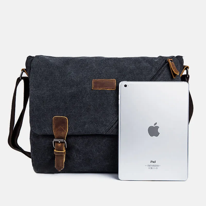Men's Canvas Messenger Bag Retro Shoulder Crossbody Backpack Bags Purse