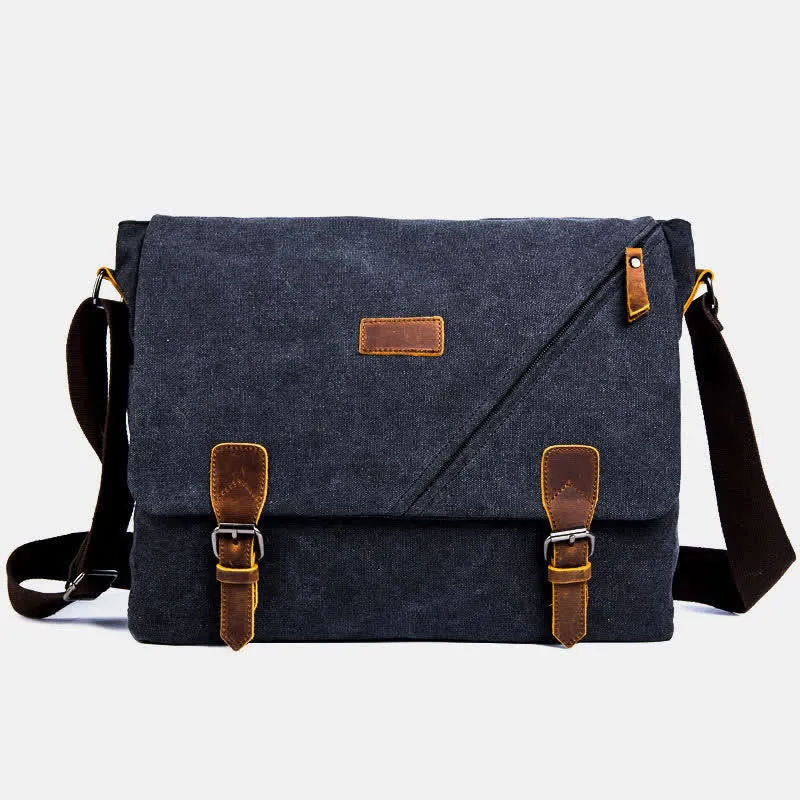 Men's Canvas Messenger Bag Retro Shoulder Crossbody Backpack Bags Purse