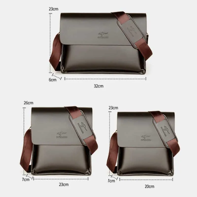 Men's Leather Crossbody Bag Messenger Bag Travel Work Business Satchel