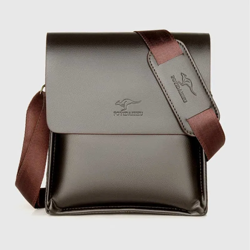 Men's Leather Crossbody Bag Messenger Bag Travel Work Business Satchel