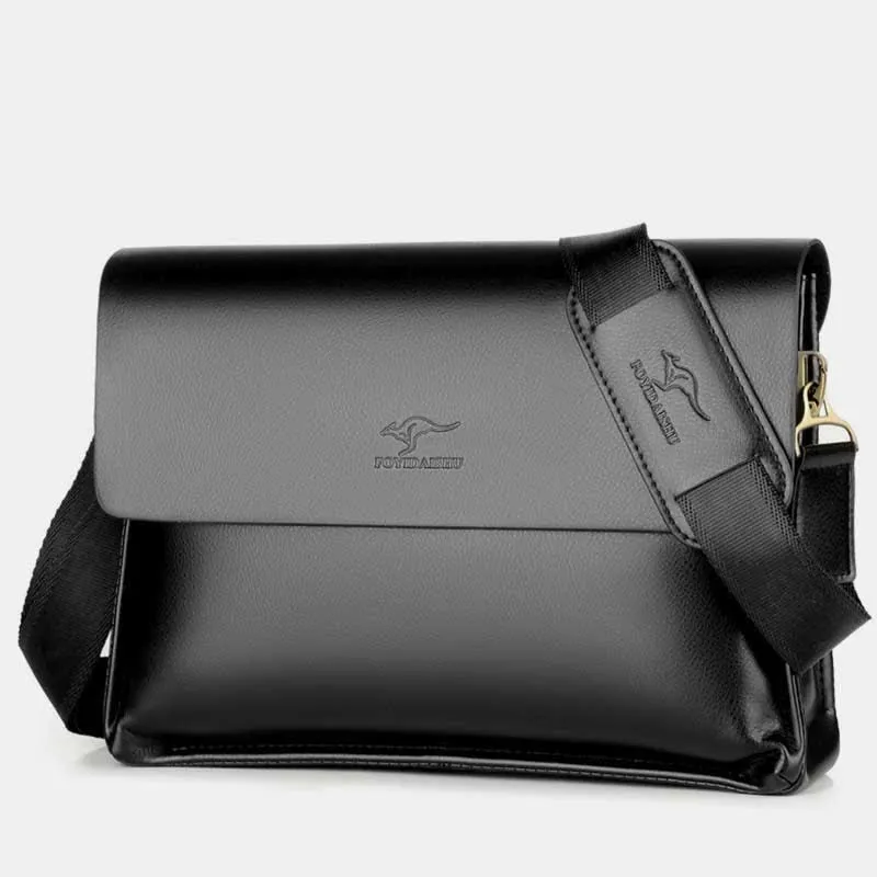 Men's Leather Crossbody Bag Messenger Bag Travel Work Business Satchel