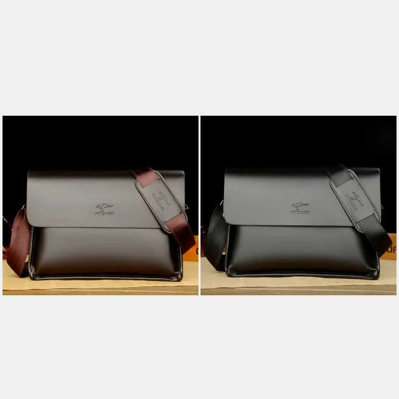 Men's Leather Crossbody Bag Messenger Bag Travel Work Business Satchel