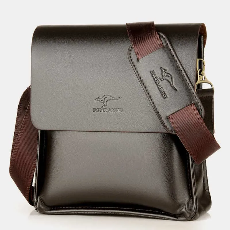 Men's Leather Crossbody Bag Messenger Bag Travel Work Business Satchel