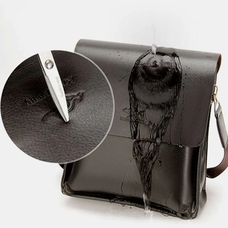 Men's Leather Crossbody Bag Messenger Bag Travel Work Business Satchel