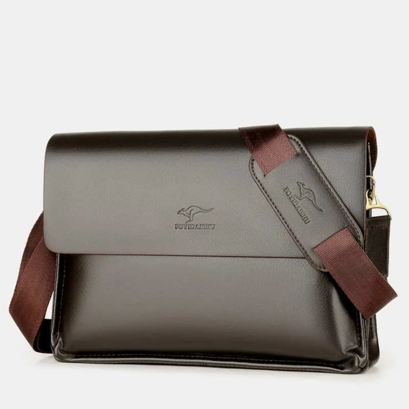 Men's Leather Crossbody Bag Messenger Bag Travel Work Business Satchel