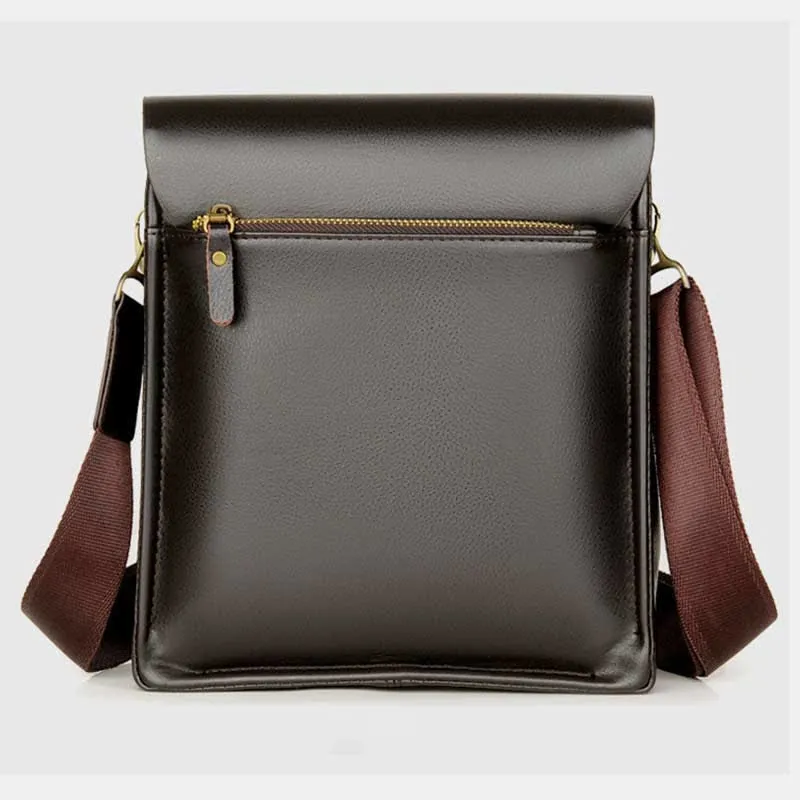 Men's Leather Crossbody Bag Messenger Bag Travel Work Business Satchel