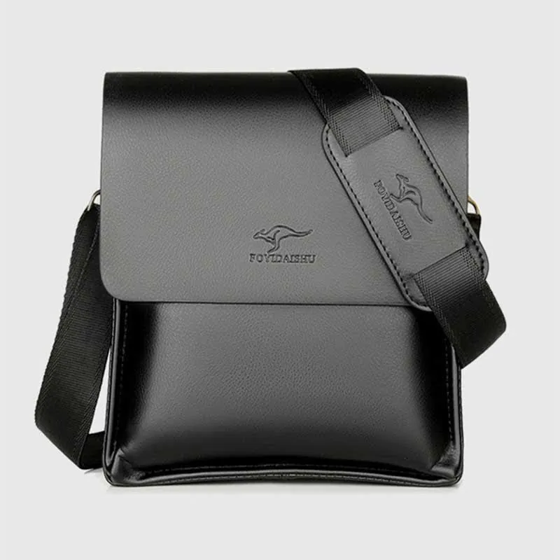 Men's Leather Crossbody Bag Messenger Bag Travel Work Business Satchel