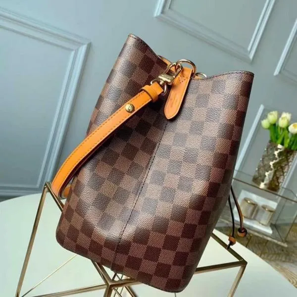 Néonoé Damier Ebene Canvas Bucket Bag N40213 Yellow 2019 Collection