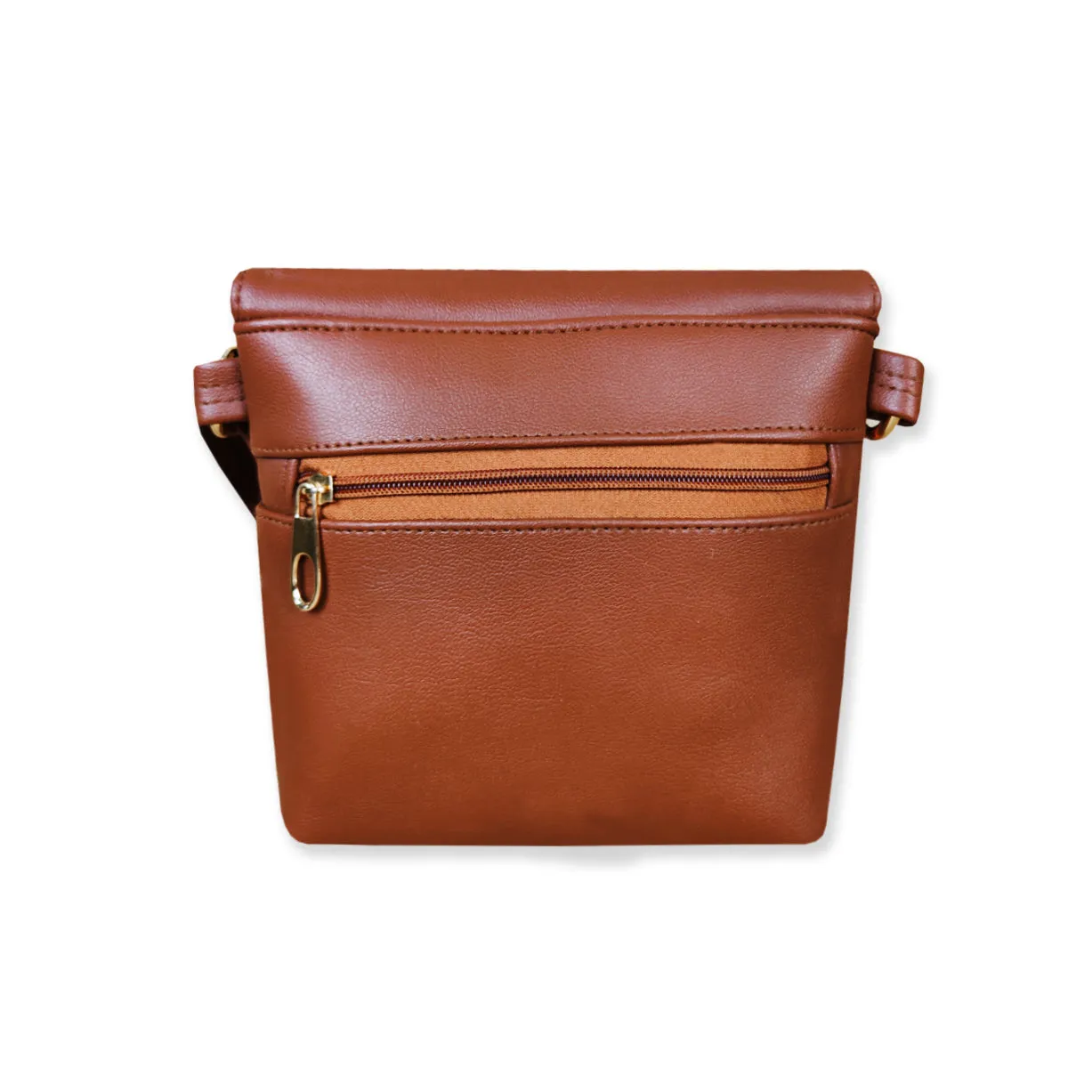 Orange Rangoli Flap Sling Bag