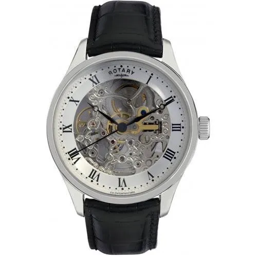ROTARY SKELETON STRAP WATCH GS02518/06