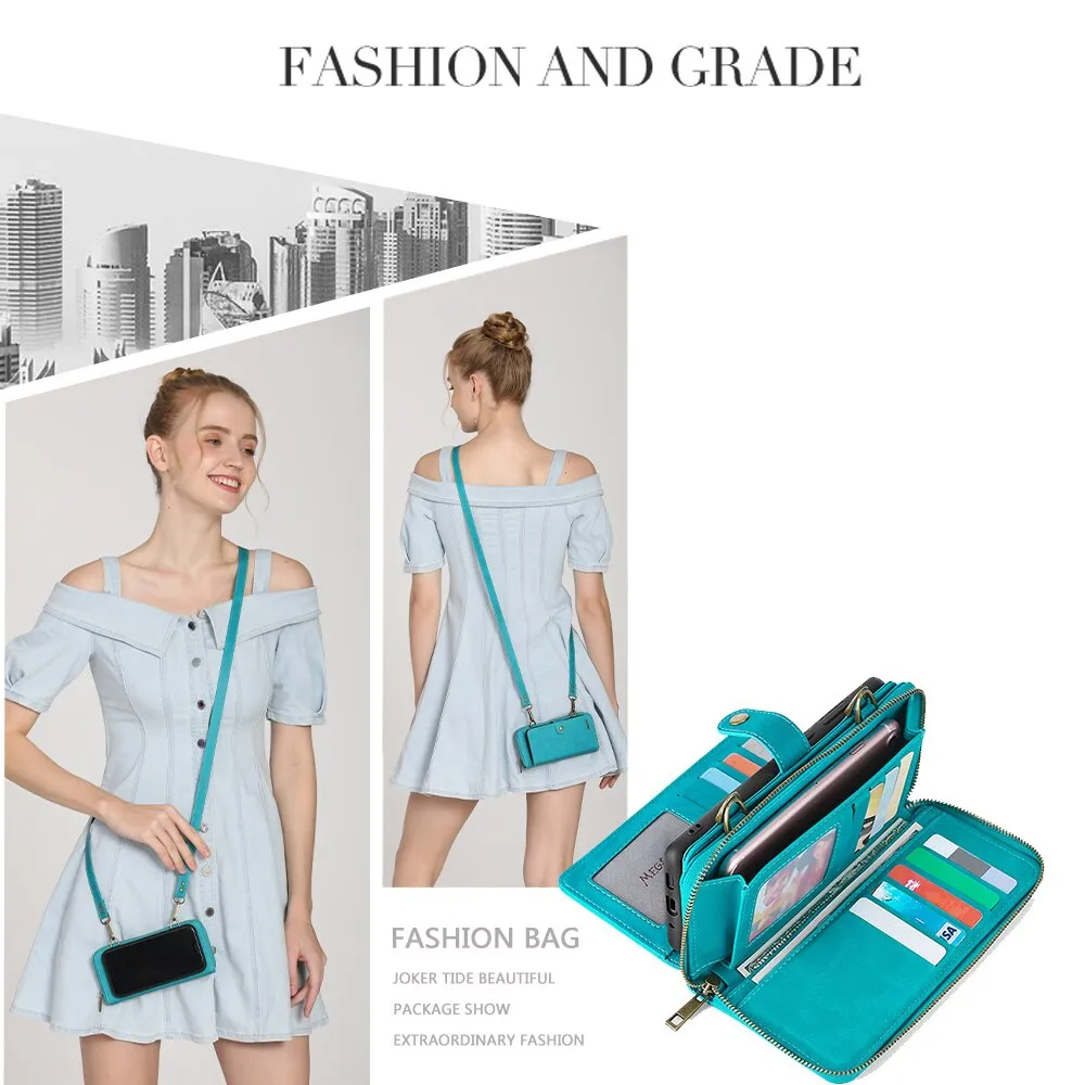 Samsung Galaxy Case Wallet - Detachable Wallet, Shoulder Strap and Phone
