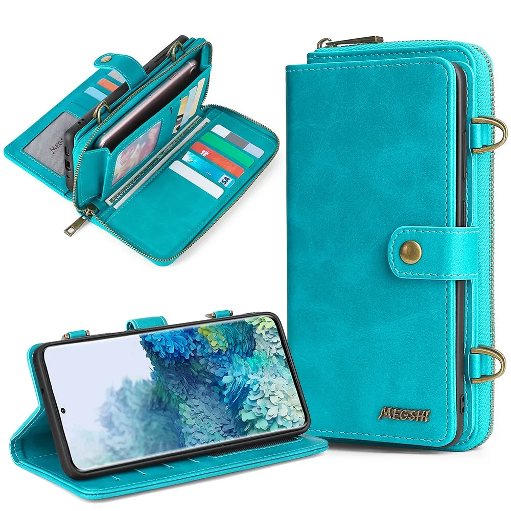 Samsung Galaxy Case Wallet - Detachable Wallet, Shoulder Strap and Phone
