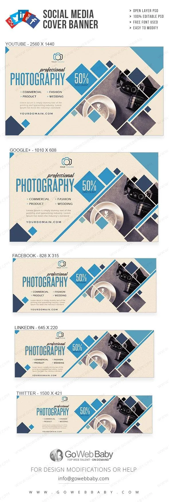 Social Media Cover Banner - Photography For Website Marketing