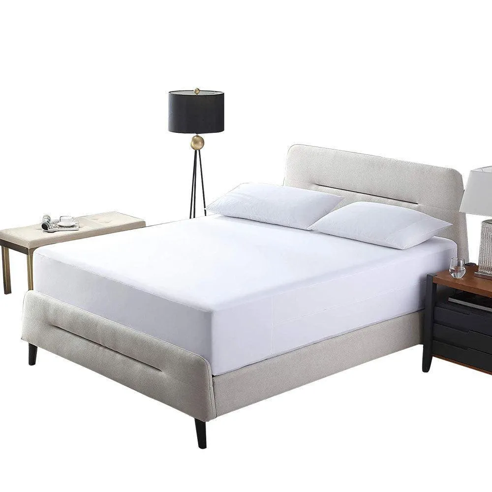 Solid Waterproof Bed Mattress Protector with Elastic Band Breathable