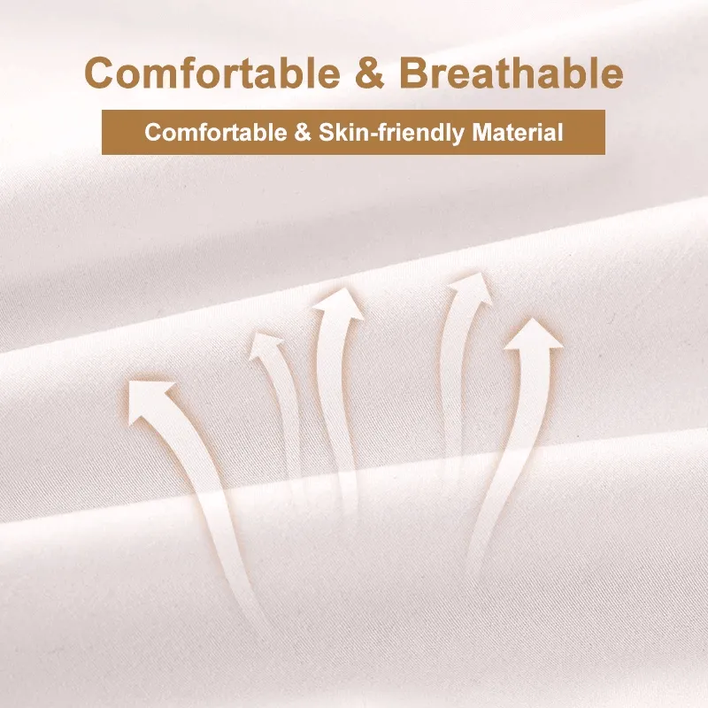 Solid Waterproof Bed Mattress Protector with Elastic Band Breathable