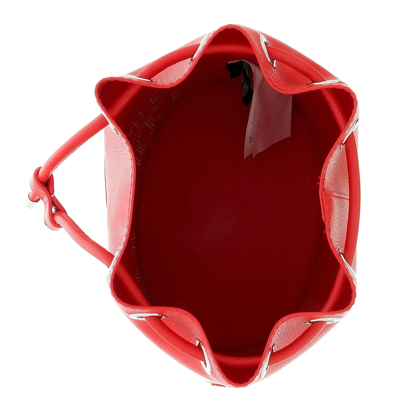 Versace Jeans Couture Red Structured Small Bucket Bag