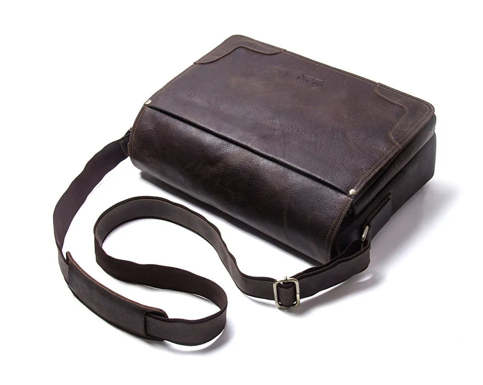 Vintage Leather Messenger Satchel