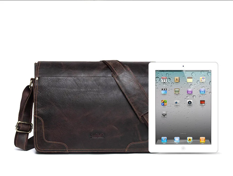 Vintage Leather Messenger Satchel