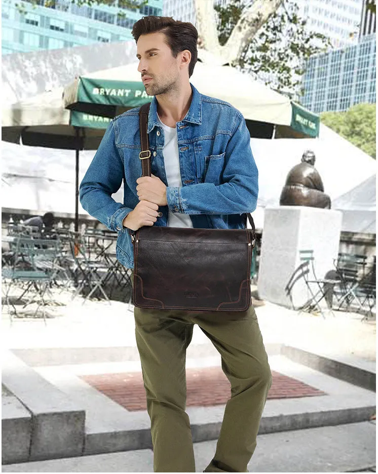 Vintage Leather Messenger Satchel